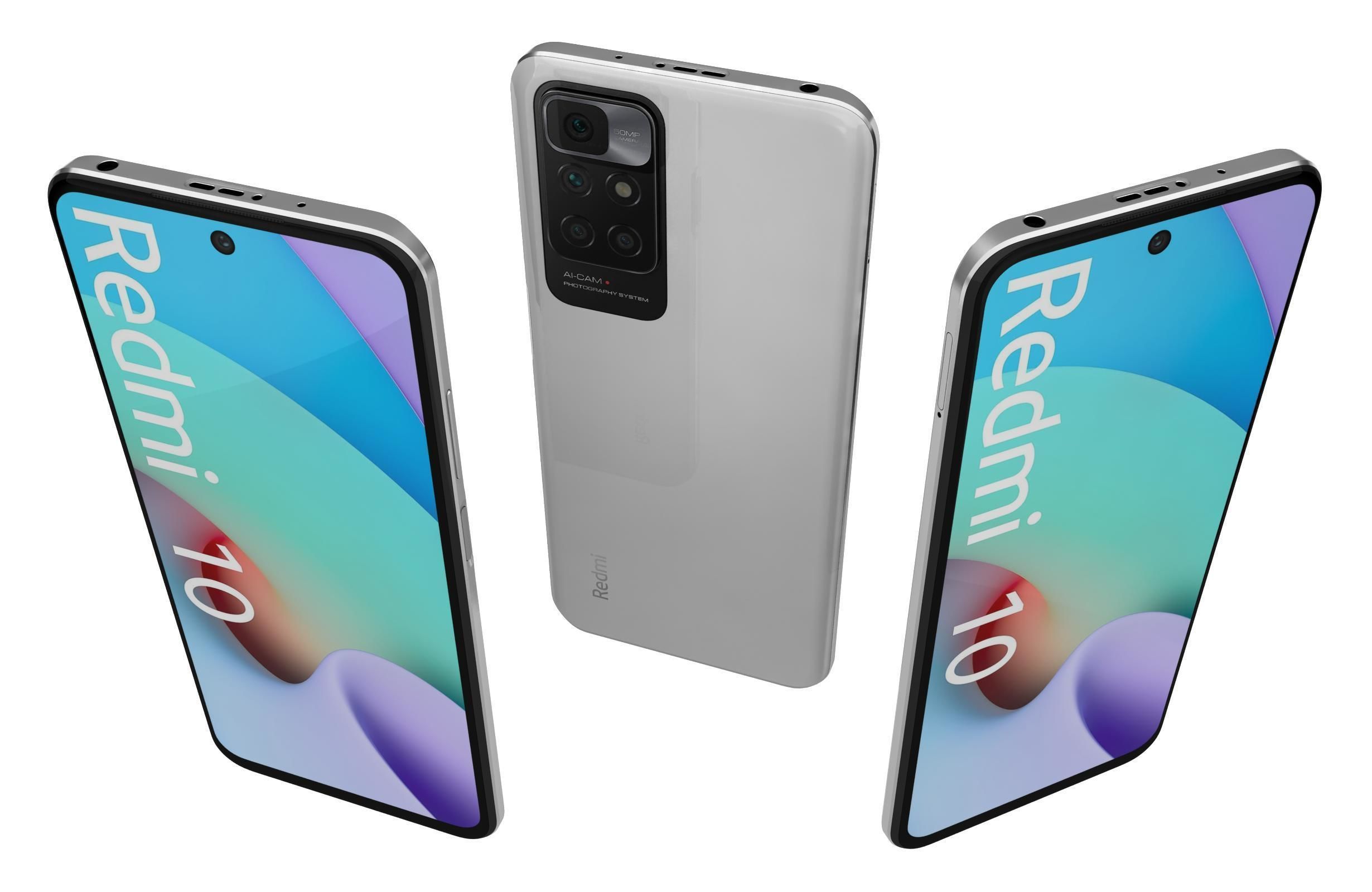 Xiaomi Redmi 10 Pebble White 3D model_2