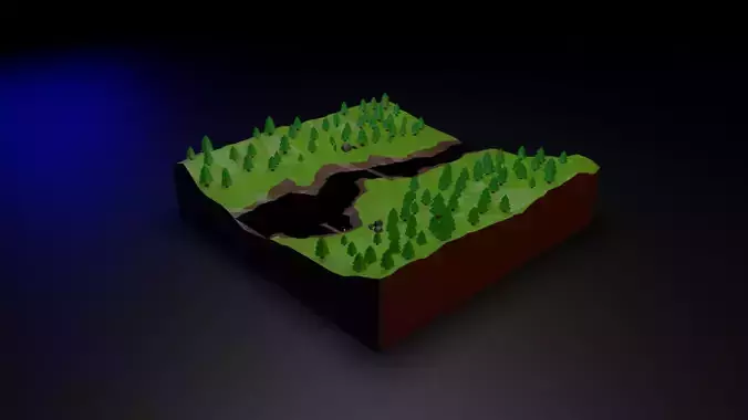 Low Poly Forest Scene 1 Free 3D model