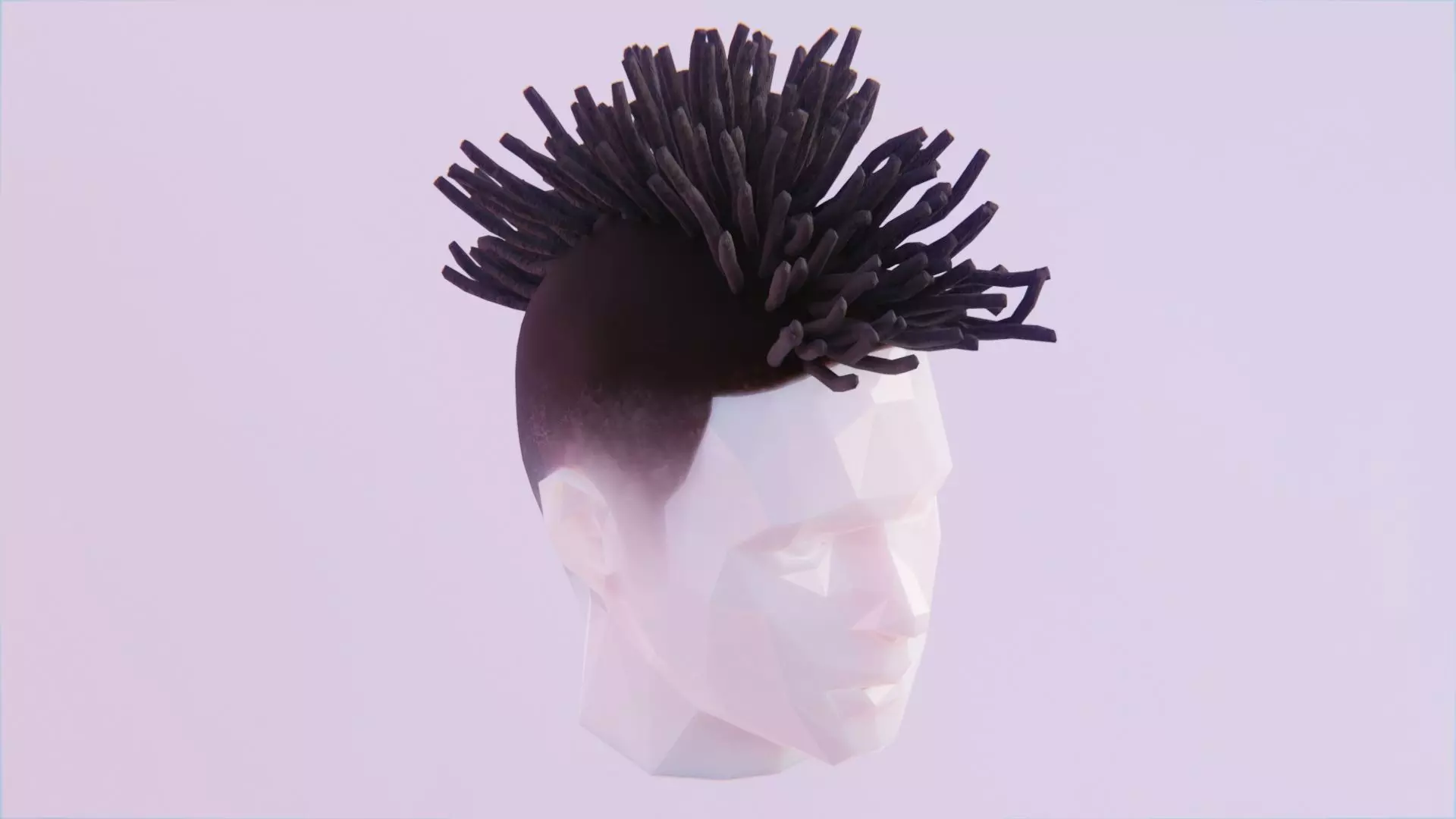 Mohawk Dreadlocks Low-poly 3D model_0