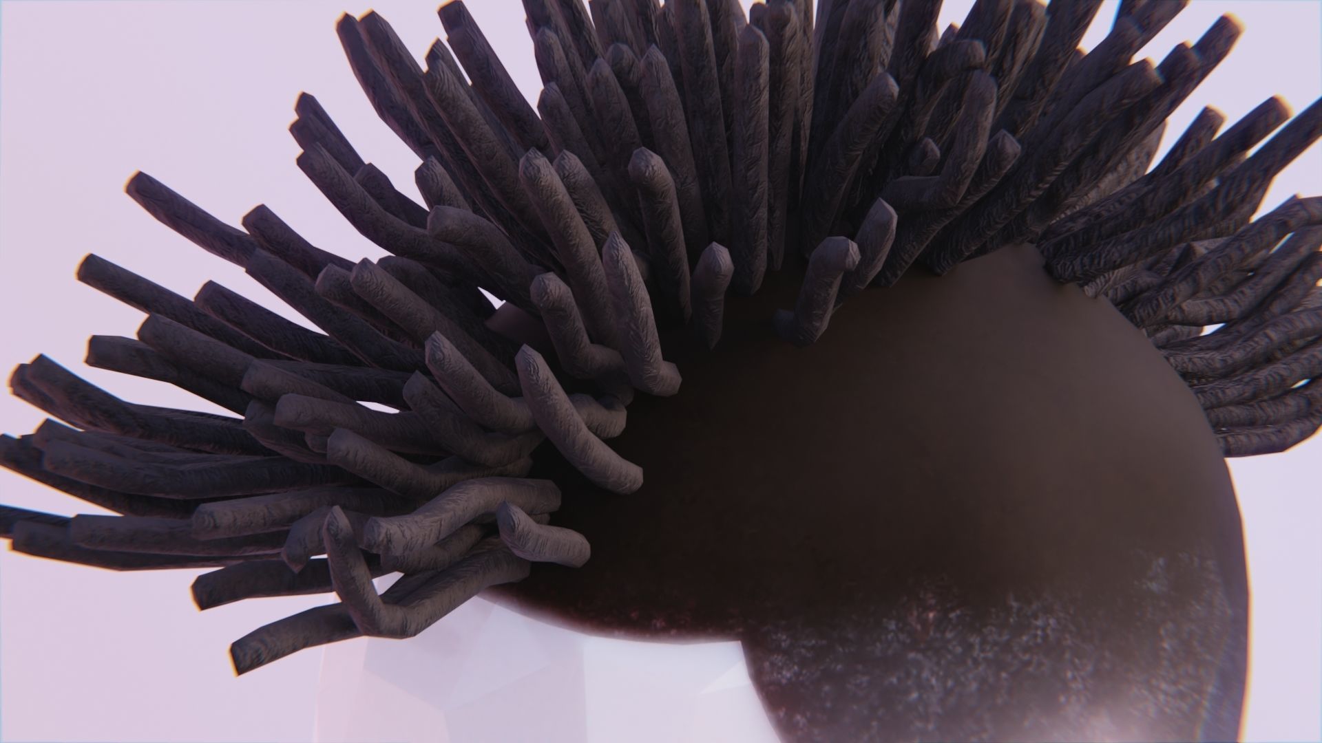 Mohawk Dreadlocks Low-poly 3D model_5