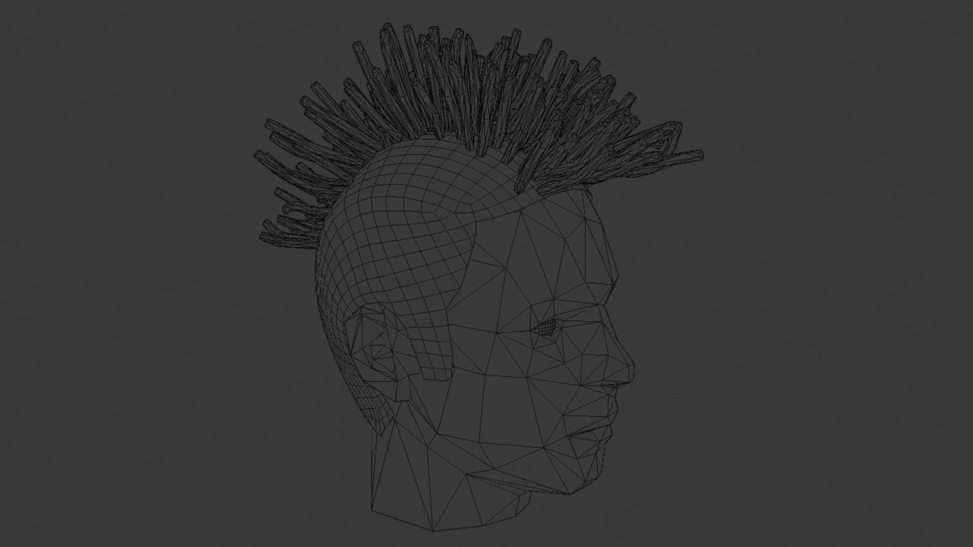 Mohawk Dreadlocks Low-poly 3D model_6