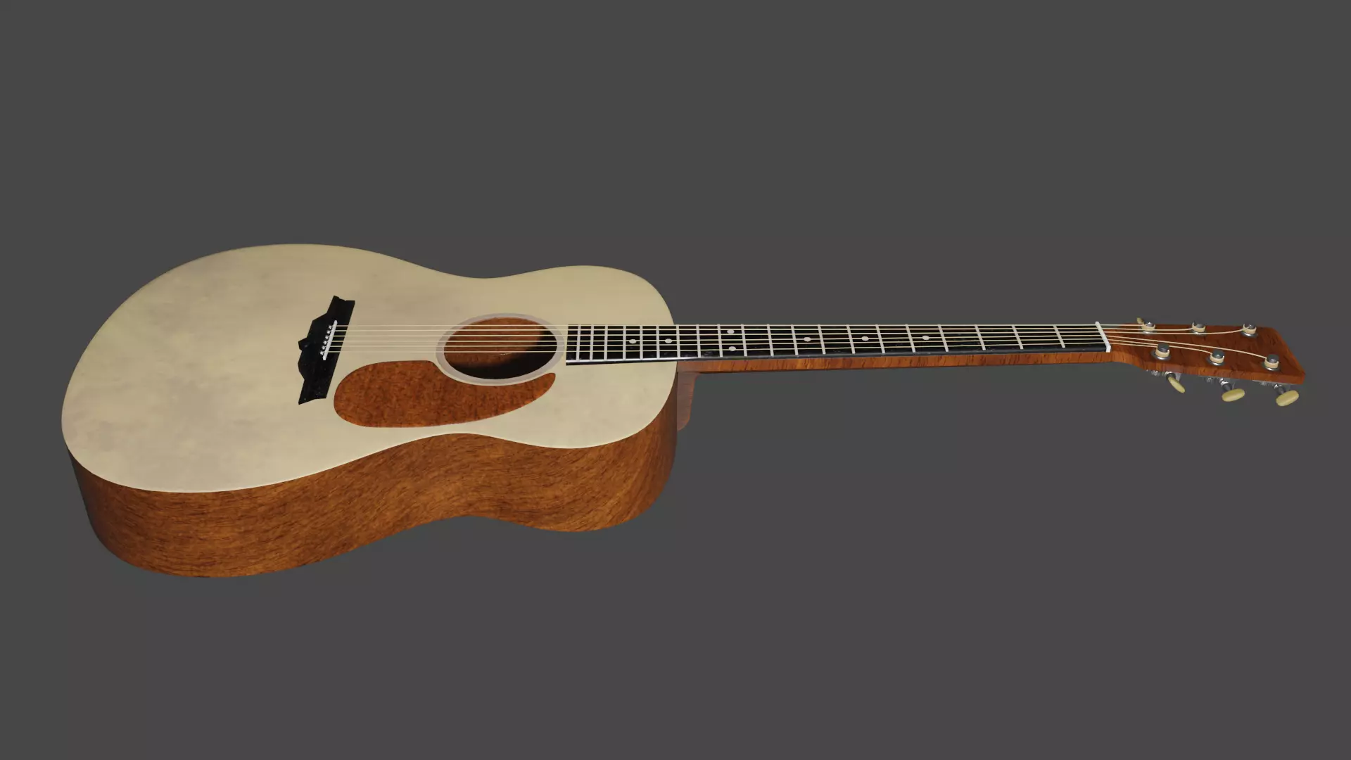 acoustic guitar Low-poly 3D model