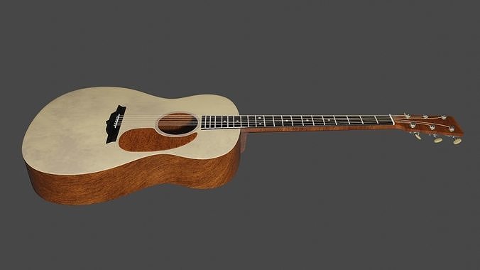acoustic guitar Low-poly 3D model
