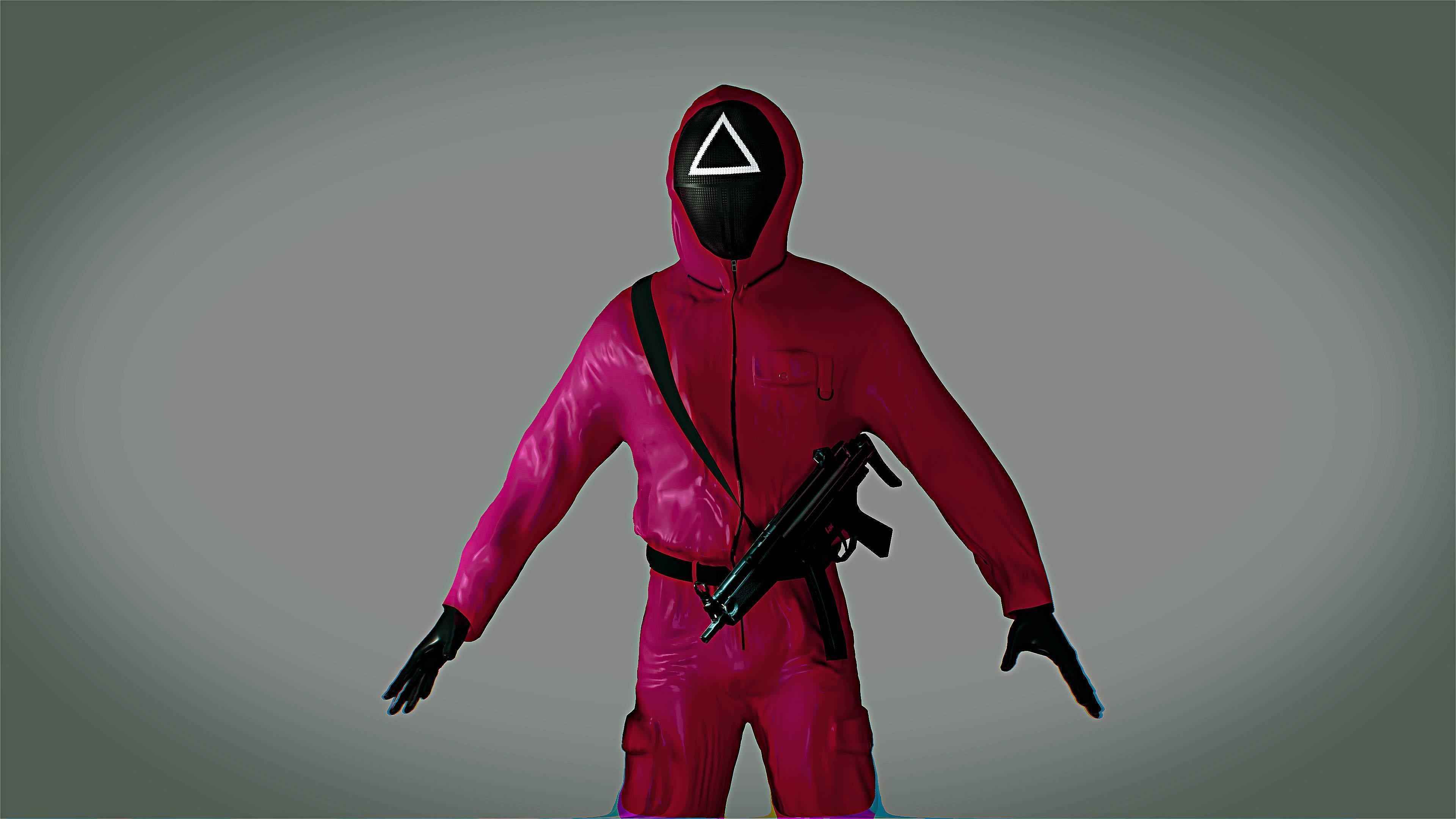 Squid Game Worker Triangle 3D model_1