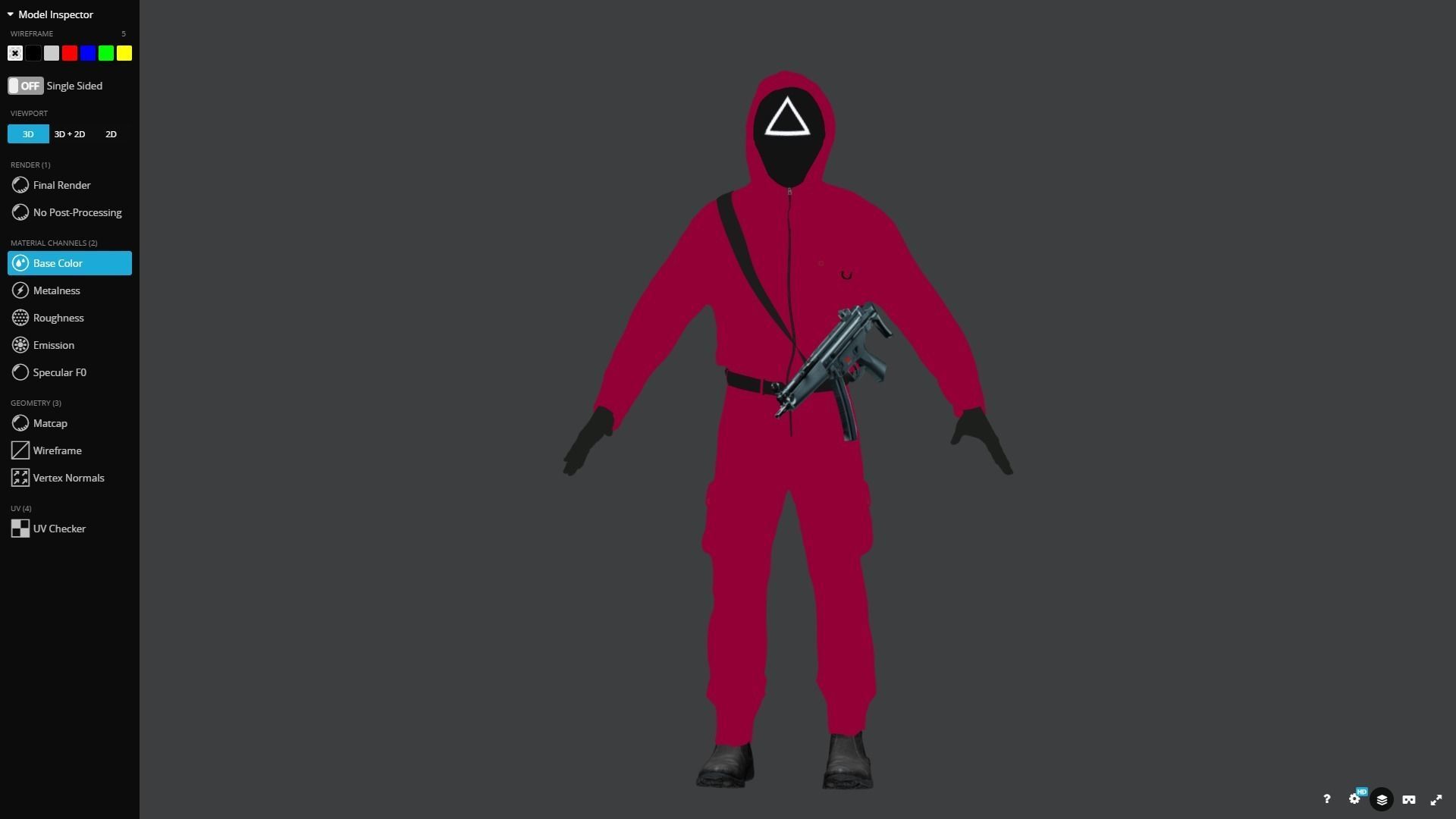 Squid Game Worker Triangle 3D model_7