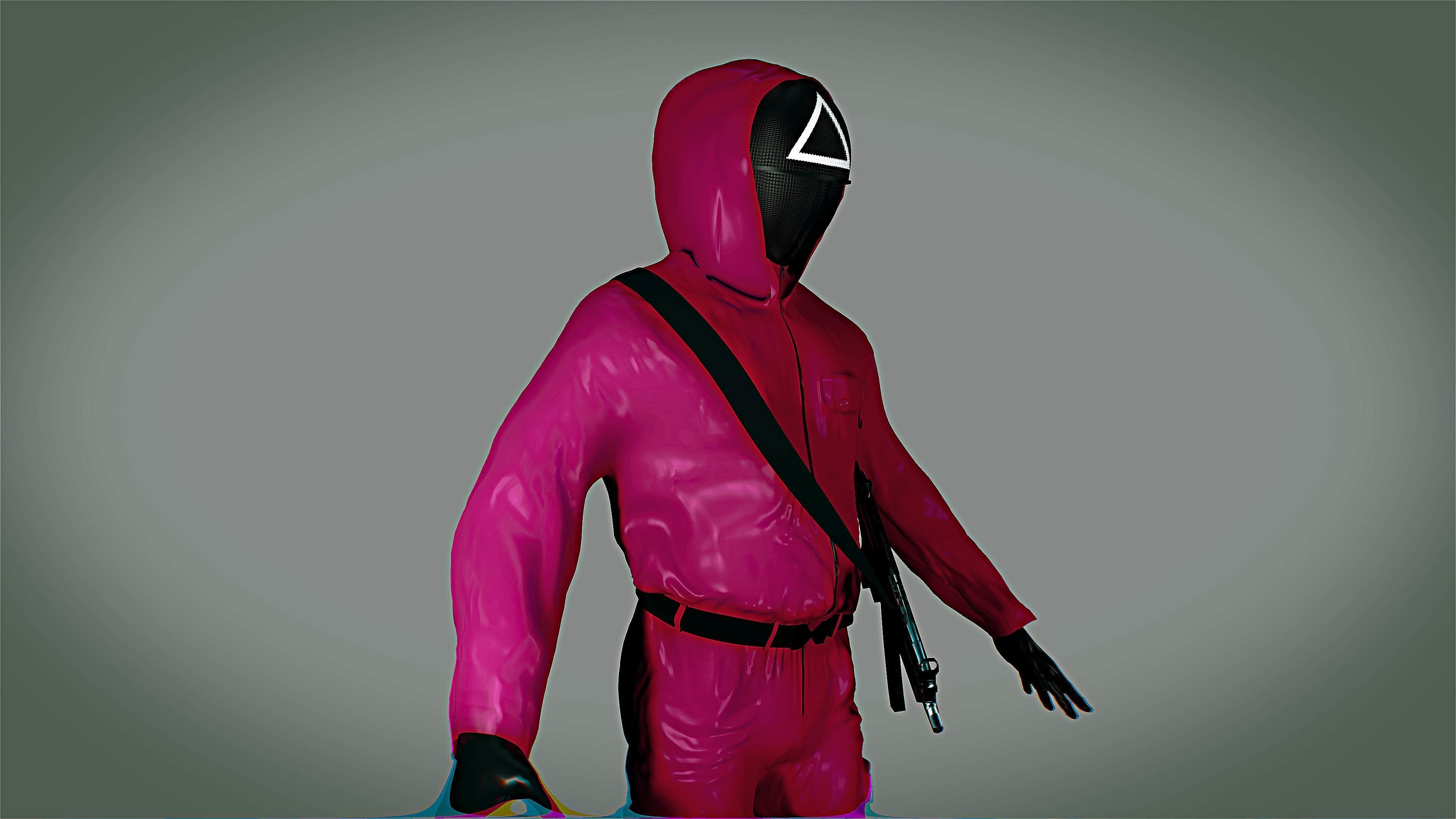 Squid Game Worker Triangle 3D model_4