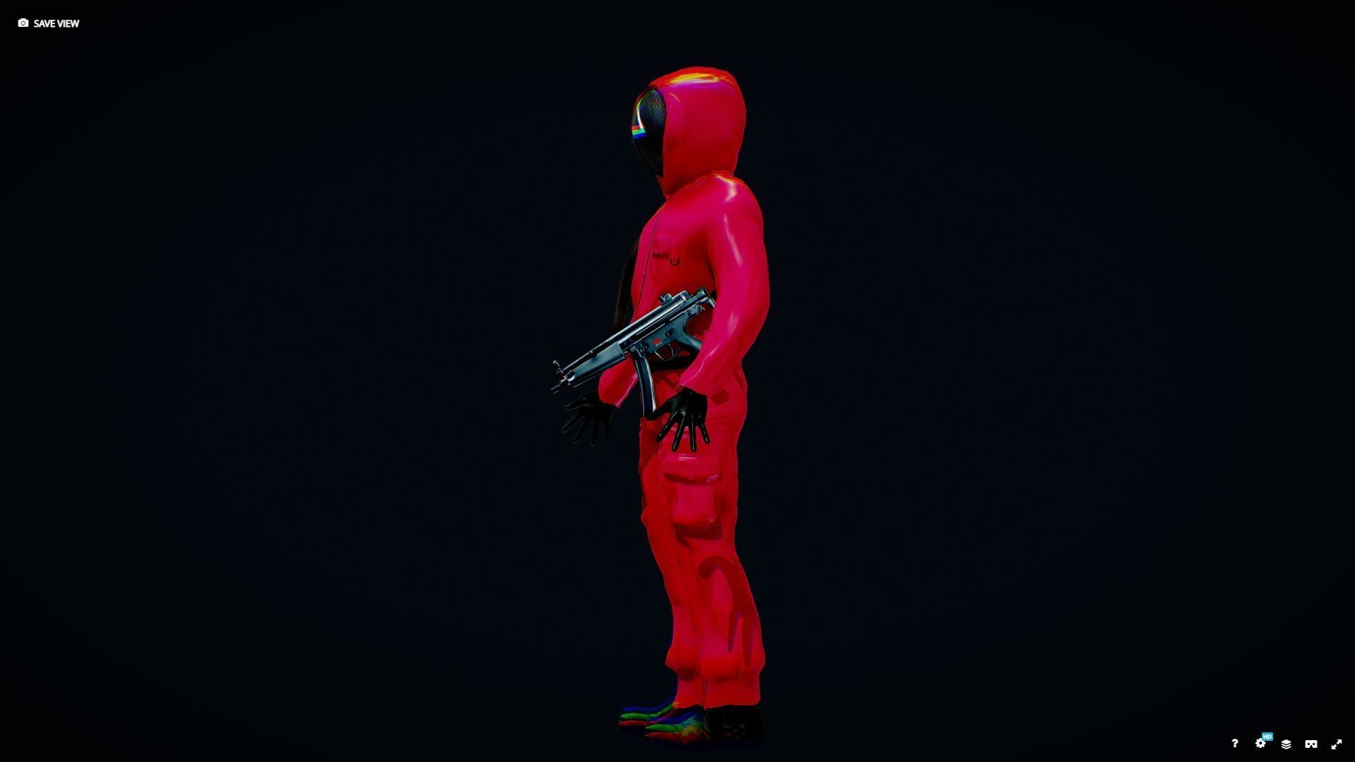 Squid Game Worker Triangle 3D model_6