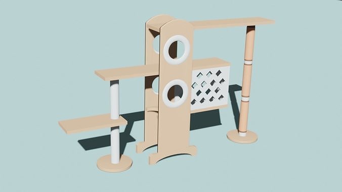 Cat Furniture Tree House Cat Playhouse Condo Cat toy 3D print model