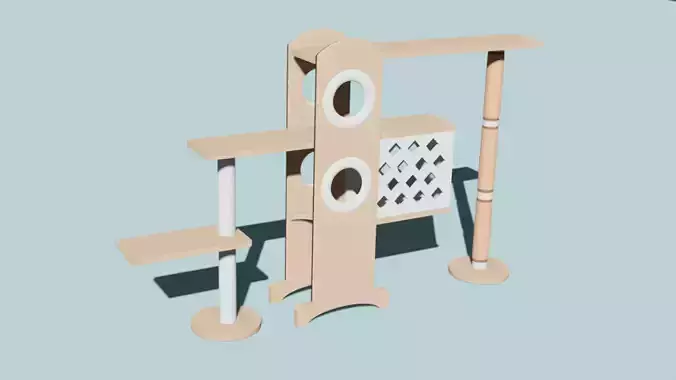 Cat Furniture Tree House Cat Playhouse Condo Cat toy 3D print model