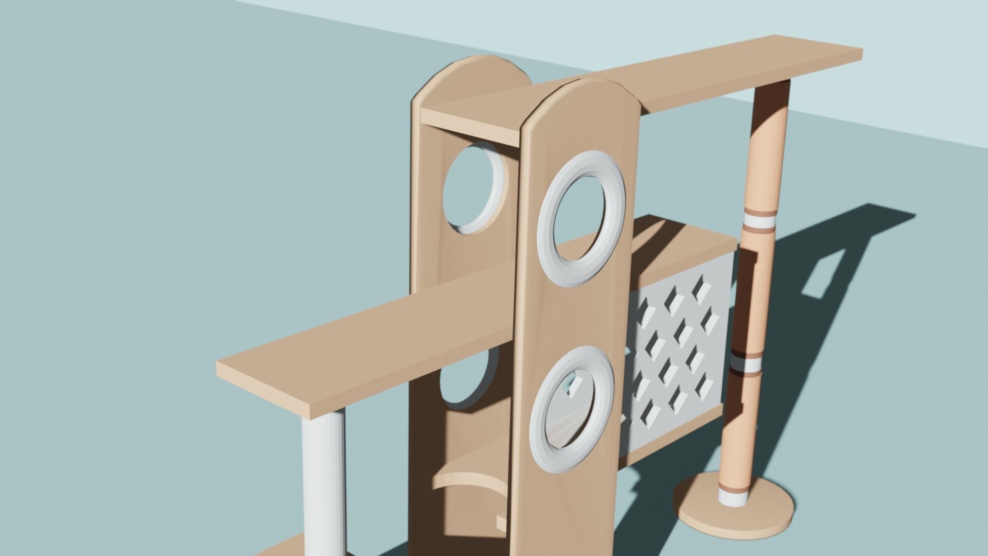 Cat Furniture Tree House Cat Playhouse Condo Cat toy 3D print model_3