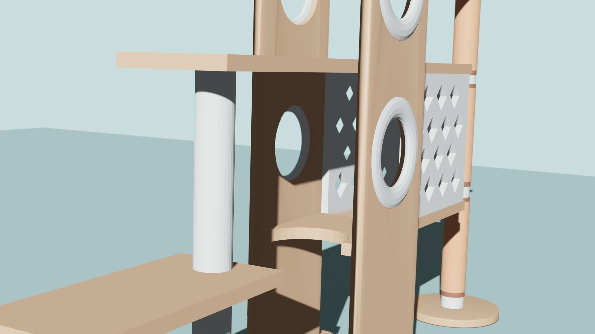 Cat Furniture Tree House Cat Playhouse Condo Cat toy 3D print model_2