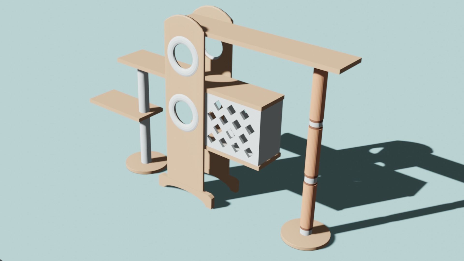 Cat Furniture Tree House Cat Playhouse Condo Cat toy 3D print model_1