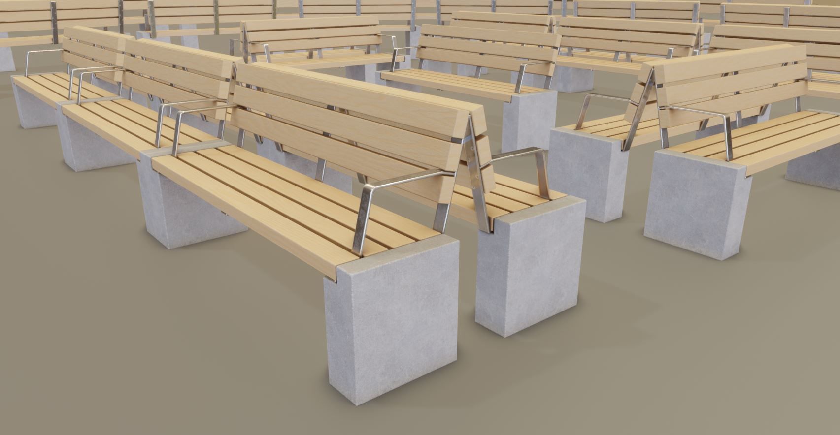 Street Bench 10 Version 1 2 and 3 3D Model Collection_33