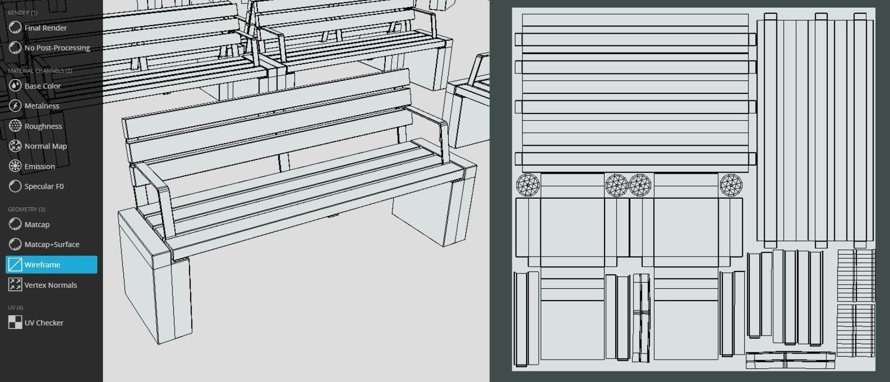Street Bench 10 Version 1 2 and 3 3D Model Collection_34