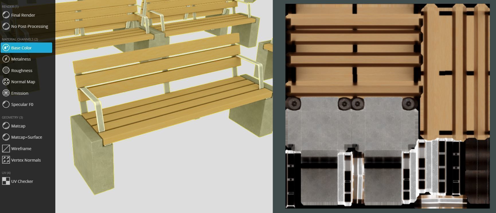 Street Bench 10 Version 1 2 and 3 3D Model Collection_32
