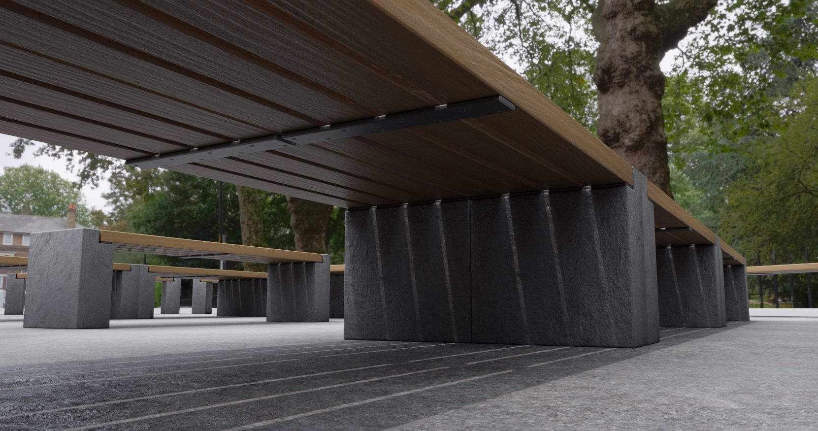 Street Bench 10 Version 1 2 and 3 3D Model Collection_89