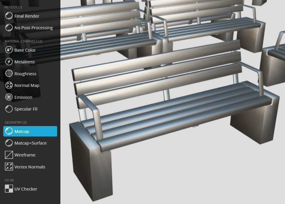 Street Bench 10 Version 1 2 and 3 3D Model Collection_21