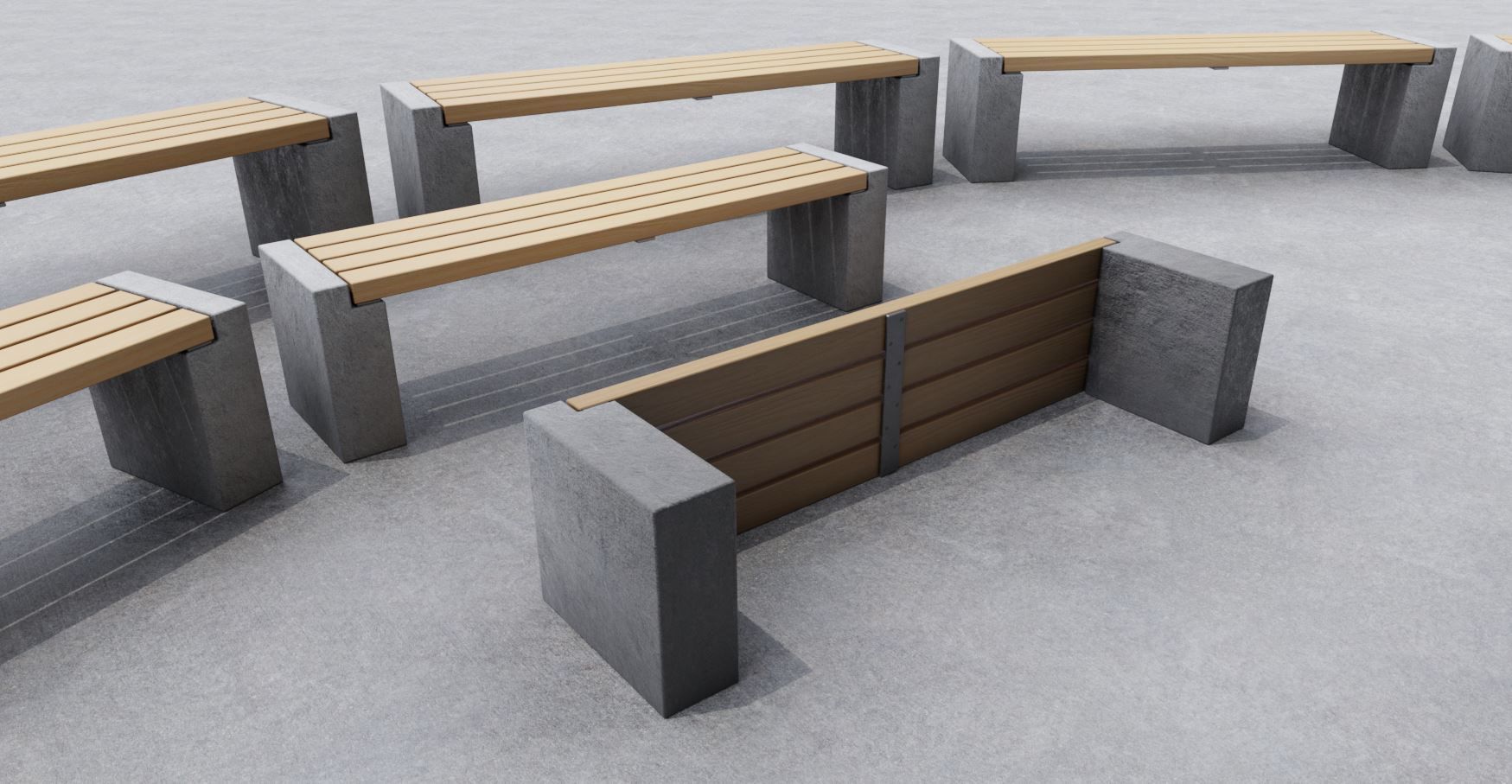 Street Bench 10 Version 1 2 and 3 3D Model Collection_97