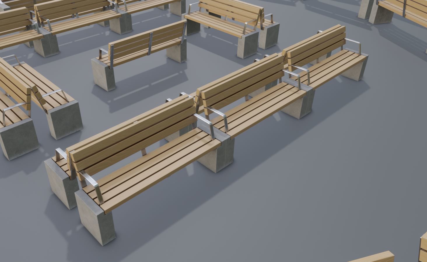 Street Bench 10 Version 1 2 and 3 3D Model Collection_26
