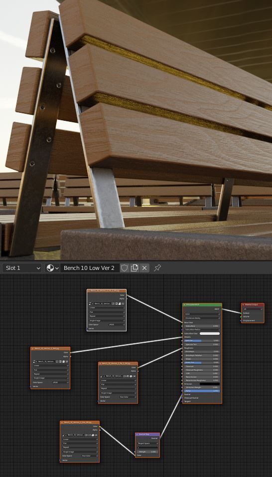 Street Bench 10 Version 1 2 and 3 3D Model Collection_63