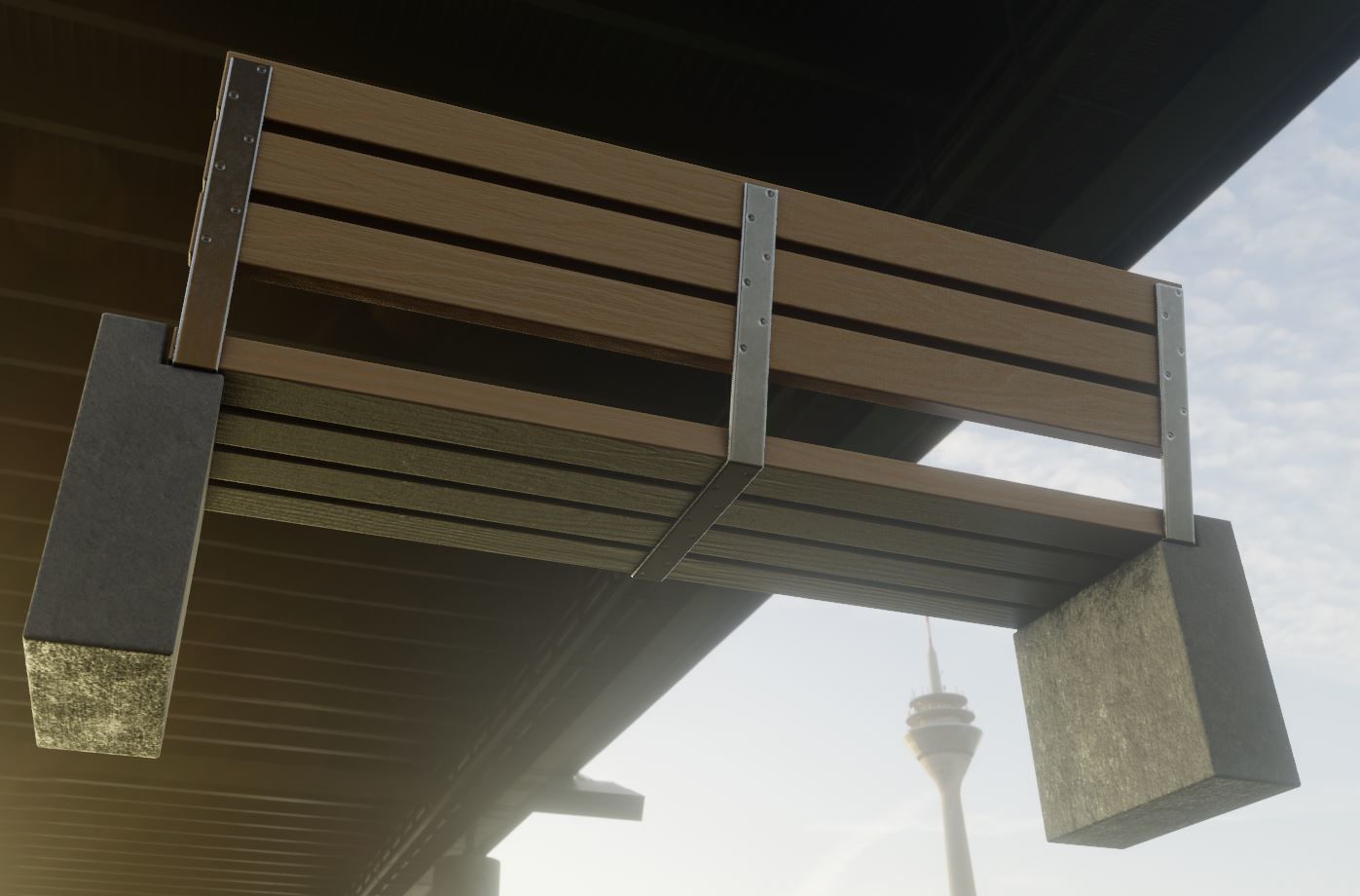 Street Bench 10 Version 1 2 and 3 3D Model Collection_73