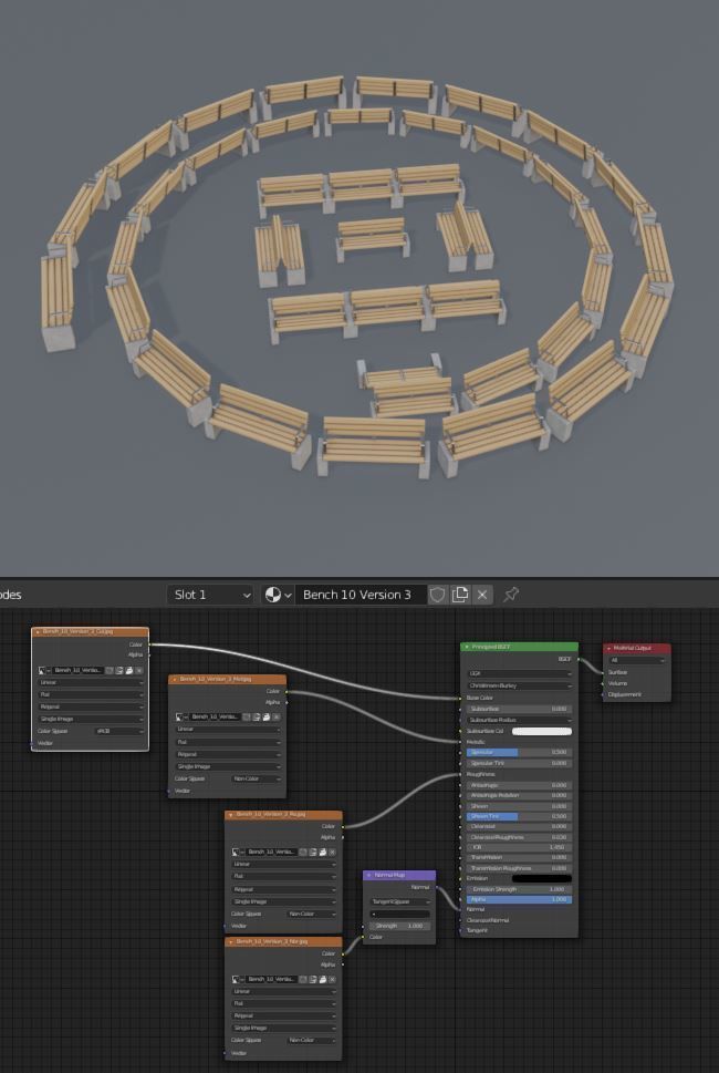 Street Bench 10 Version 1 2 and 3 3D Model Collection_18