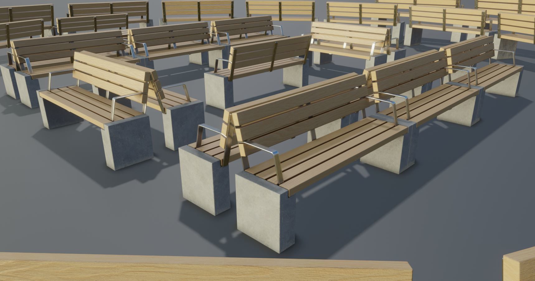 Street Bench 10 Version 1 2 and 3 3D Model Collection_29