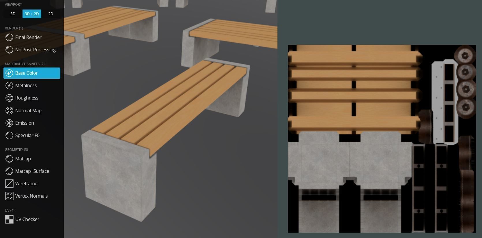 Street Bench 10 Version 1 2 and 3 3D Model Collection_100