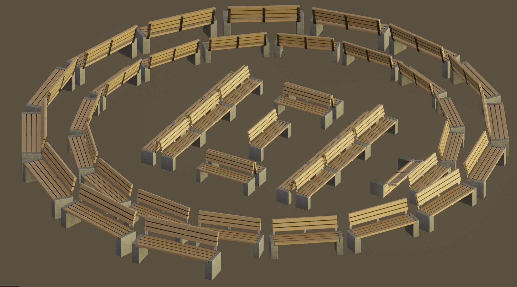 Street Bench 10 Version 1 2 and 3 3D Model Collection_75