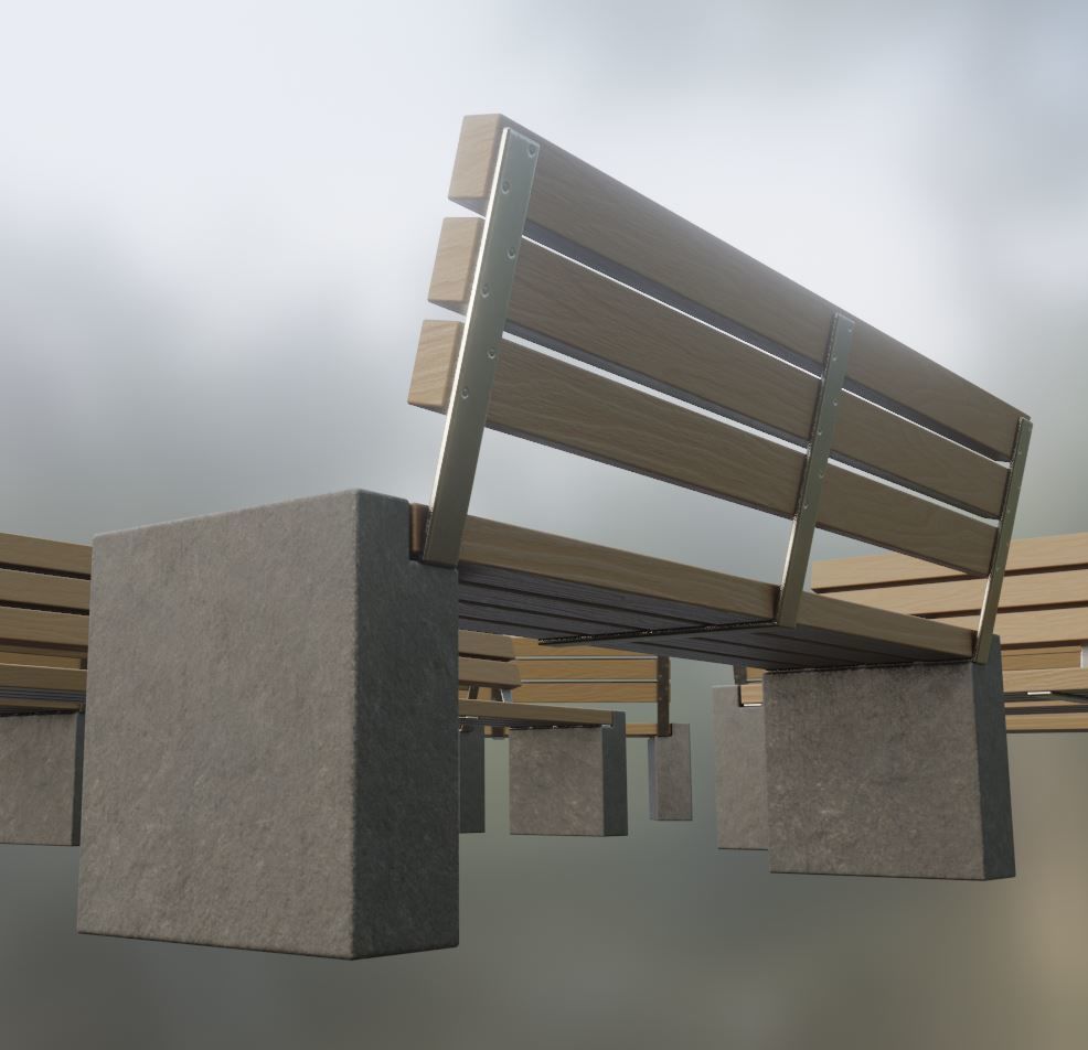 Street Bench 10 Version 1 2 and 3 3D Model Collection_57