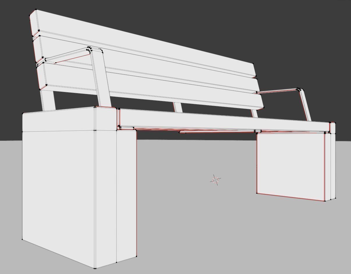 Street Bench 10 Version 1 2 and 3 3D Model Collection_8