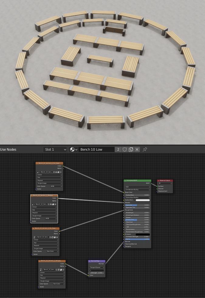 Street Bench 10 Version 1 2 and 3 3D Model Collection_85