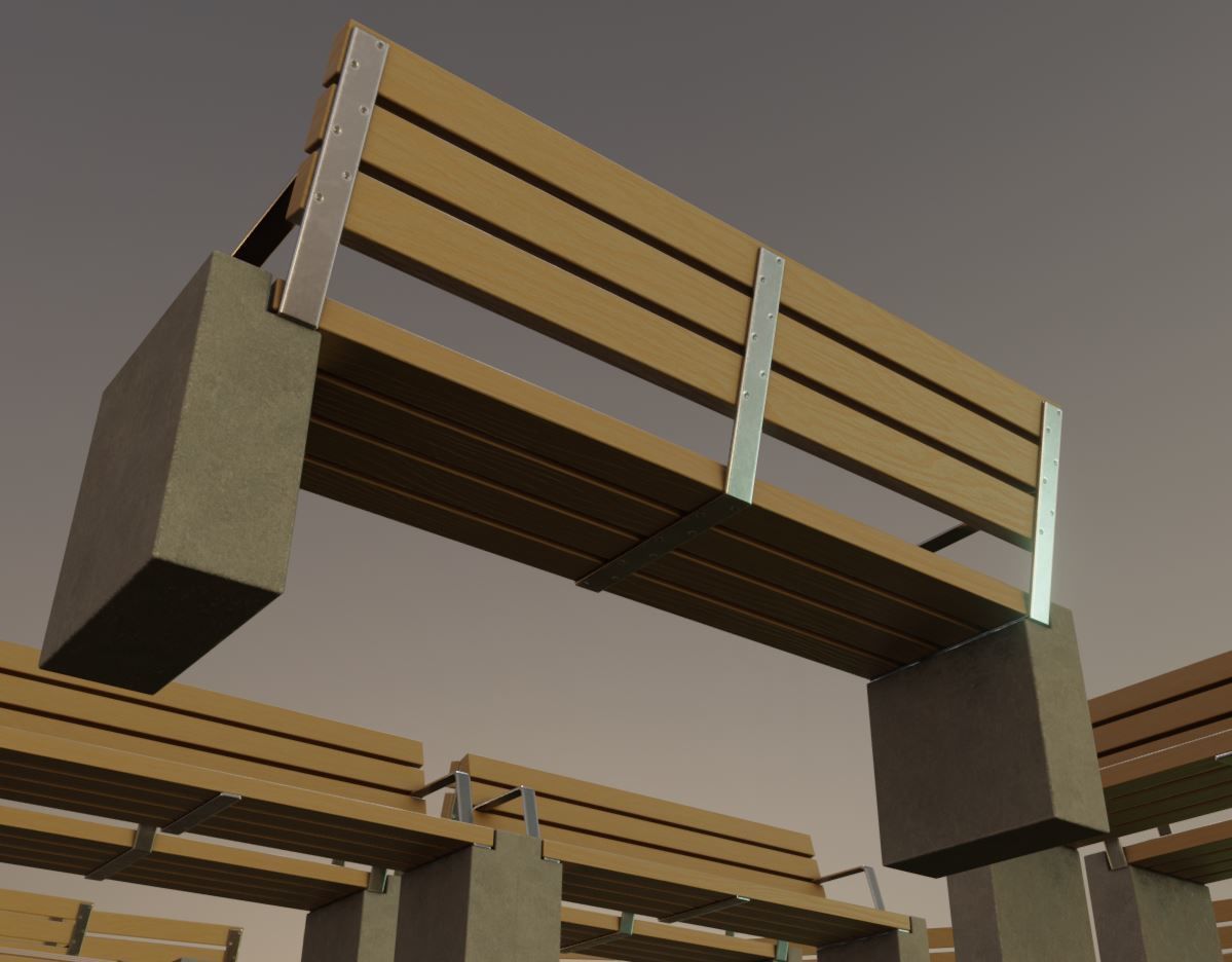 Street Bench 10 Version 1 2 and 3 3D Model Collection_12