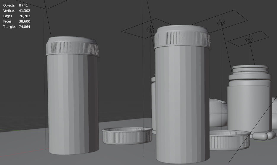2 simple style pill bottle and 1 japan style pill box 3D model_12