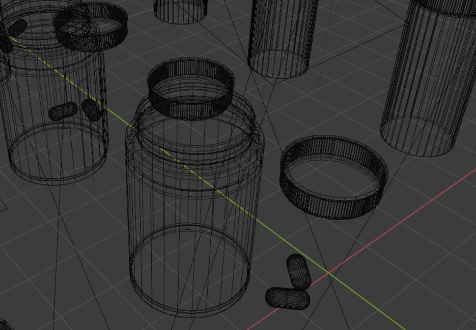 2 simple style pill bottle and 1 japan style pill box 3D model_10