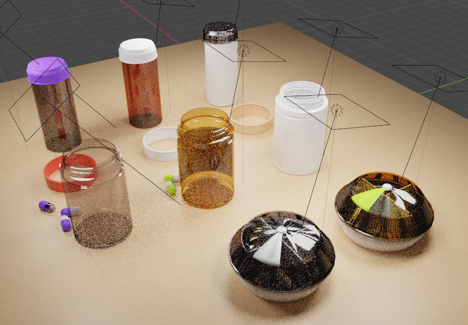 2 simple style pill bottle and 1 japan style pill box 3D model_7