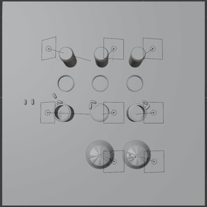 2 simple style pill bottle and 1 japan style pill box 3D model_6