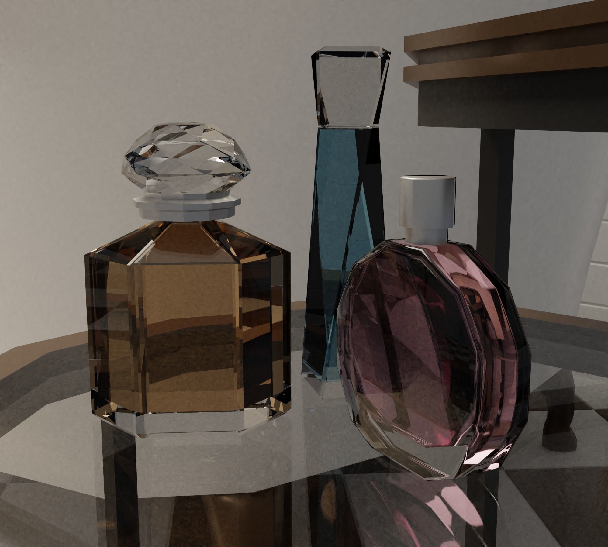 Bathroom bronze faucet Low-poly 3D model_17