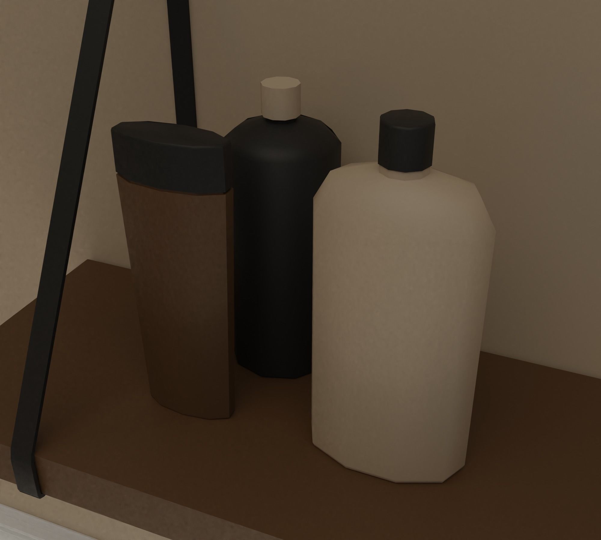 Bathroom bronze faucet Low-poly 3D model_9