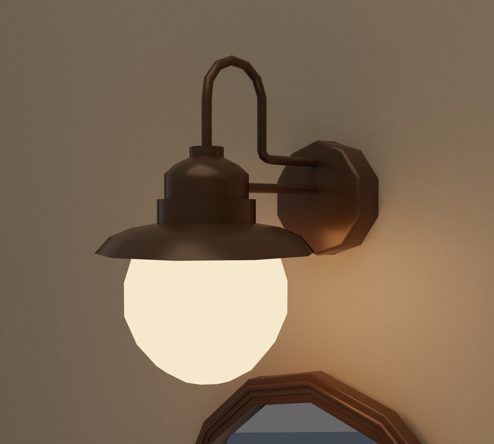 Bathroom bronze faucet Low-poly 3D model_6