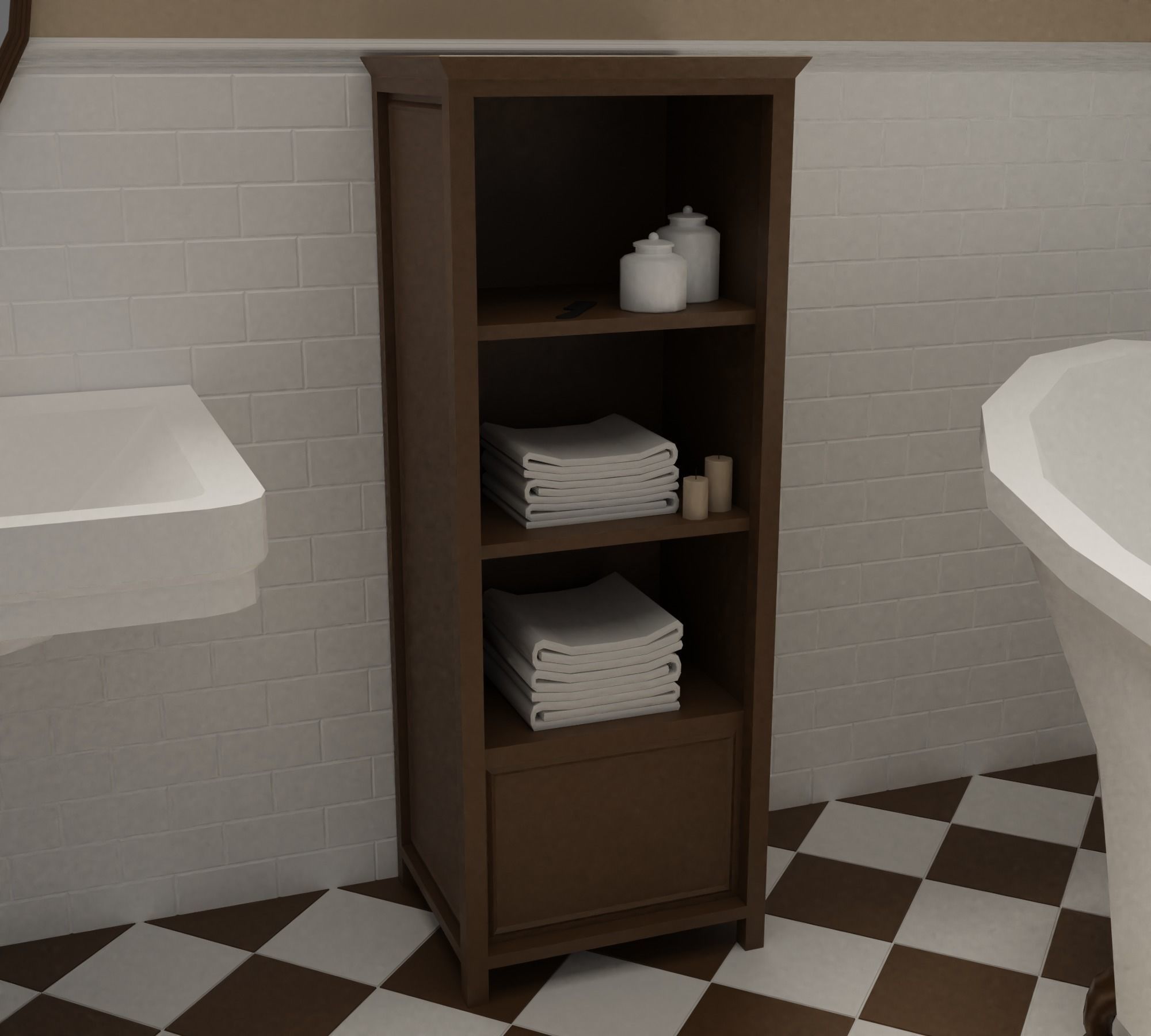 Bathroom bronze faucet Low-poly 3D model_18