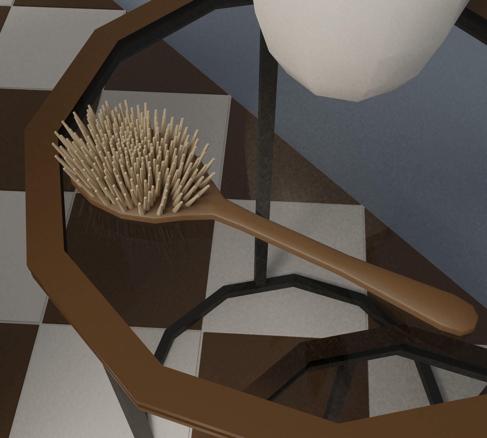 Bathroom bronze faucet Low-poly 3D model_16