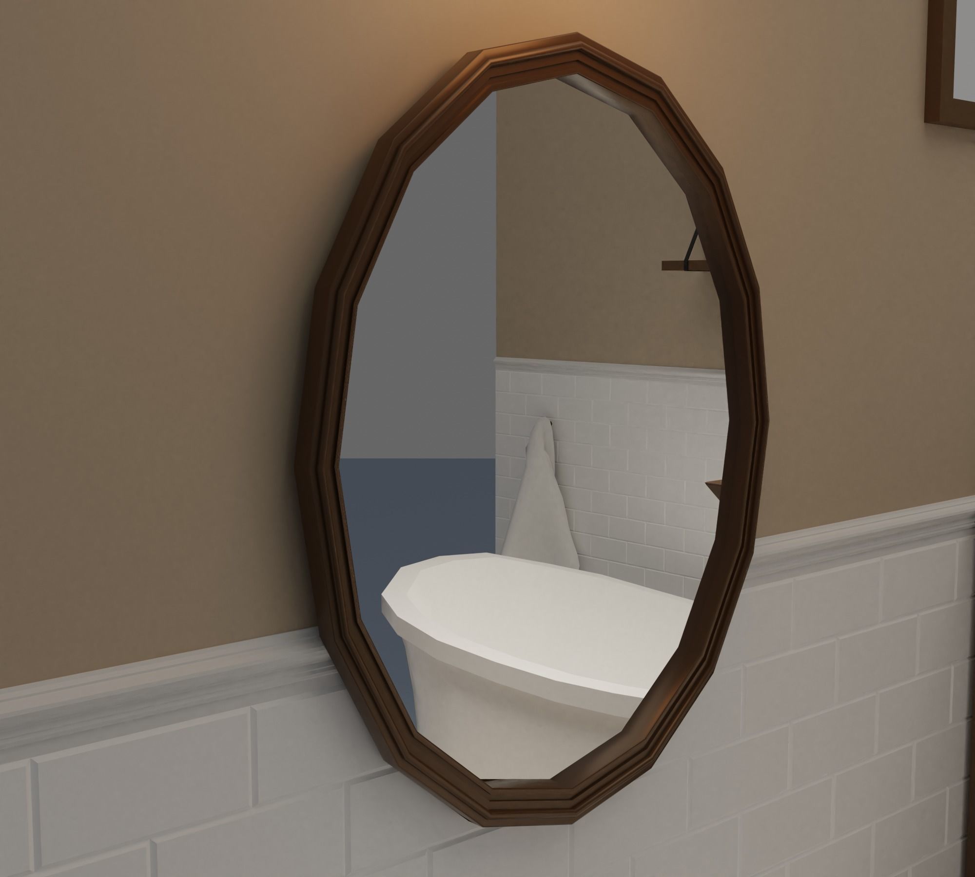 Bathroom bronze faucet Low-poly 3D model_5