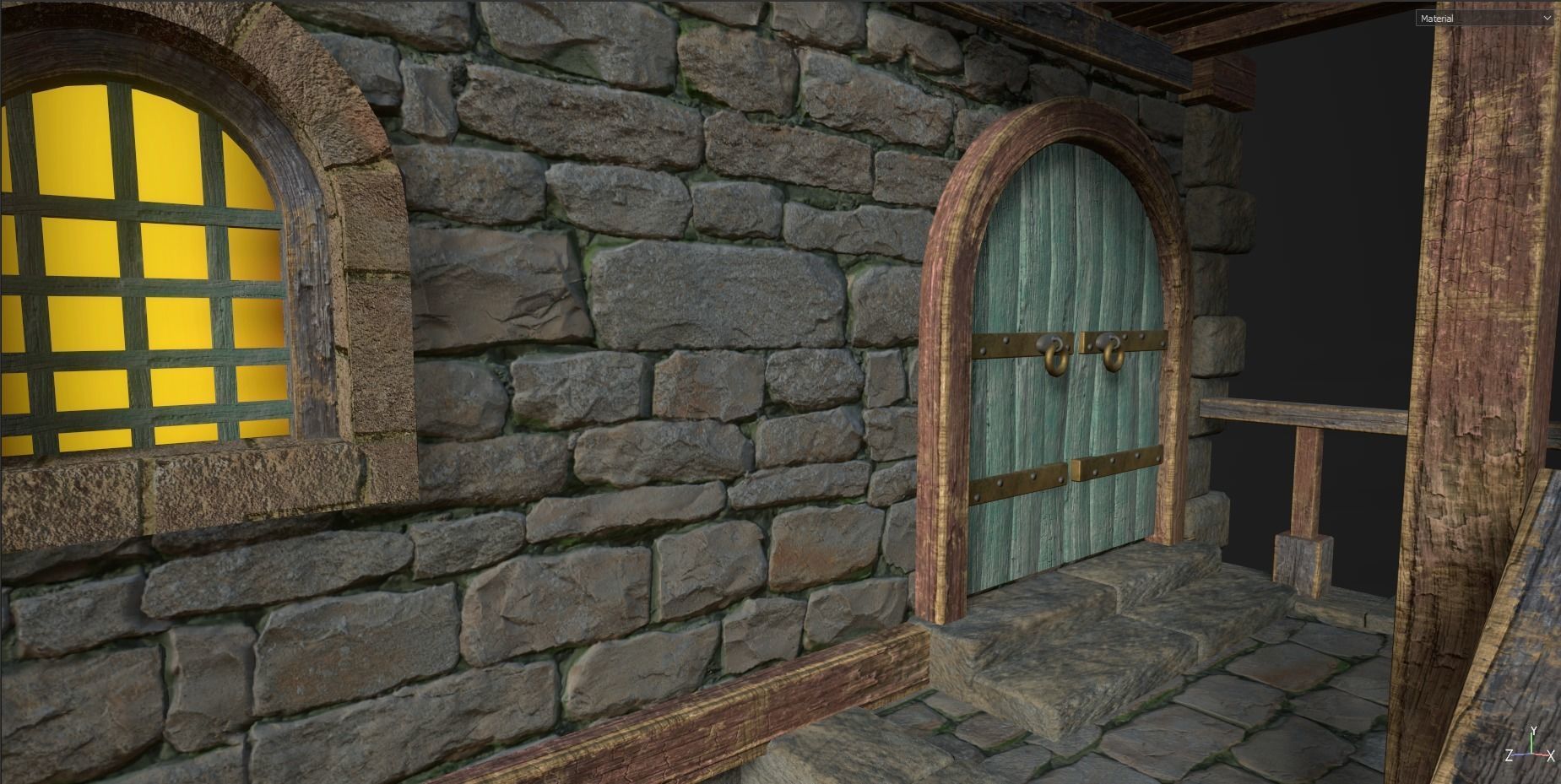 Town House Low-poly 3D model_9