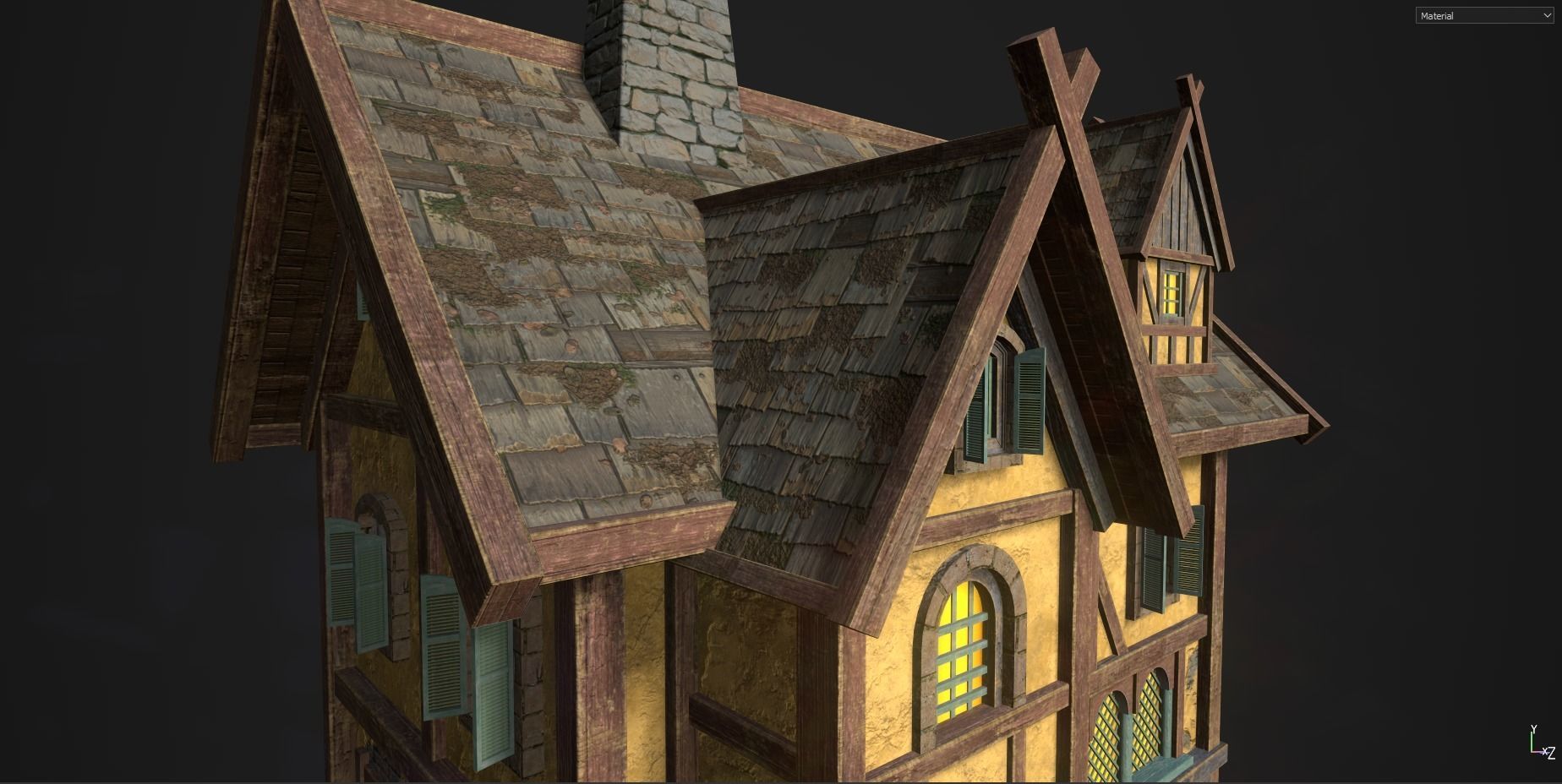 Town House Low-poly 3D model_17