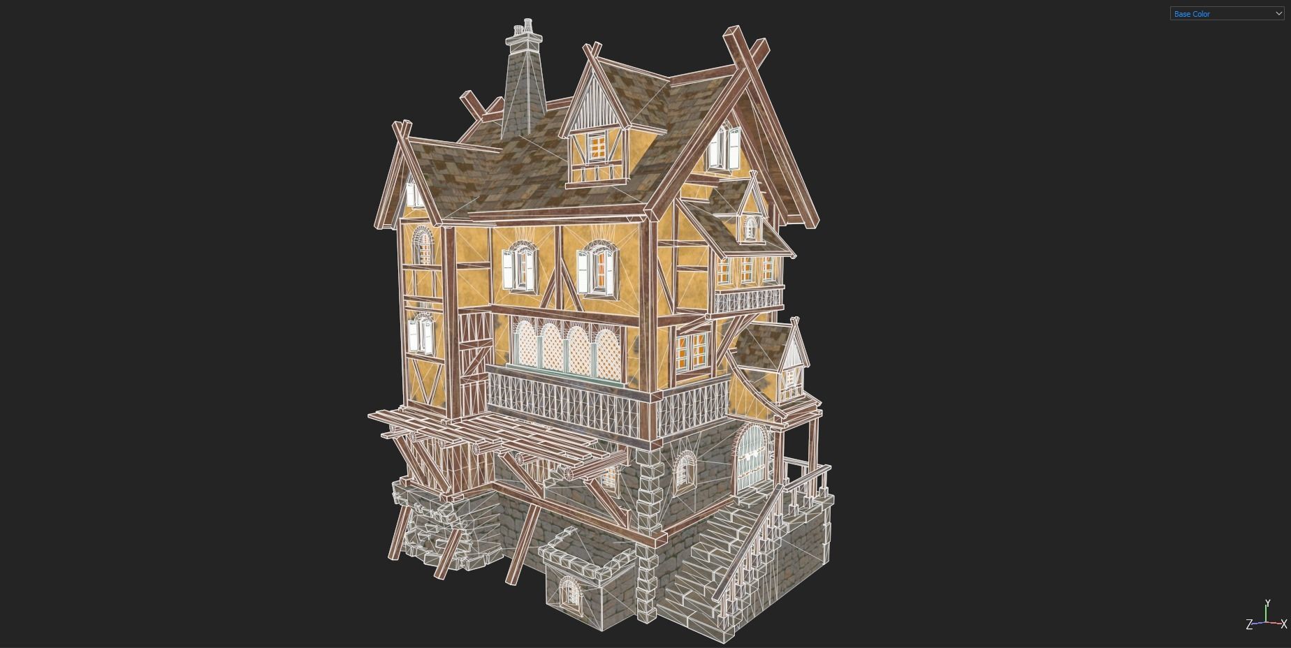 Town House Low-poly 3D model_13