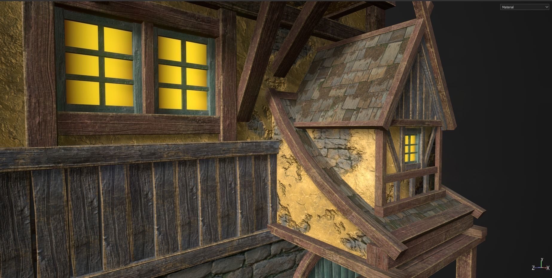 Town House Low-poly 3D model_10