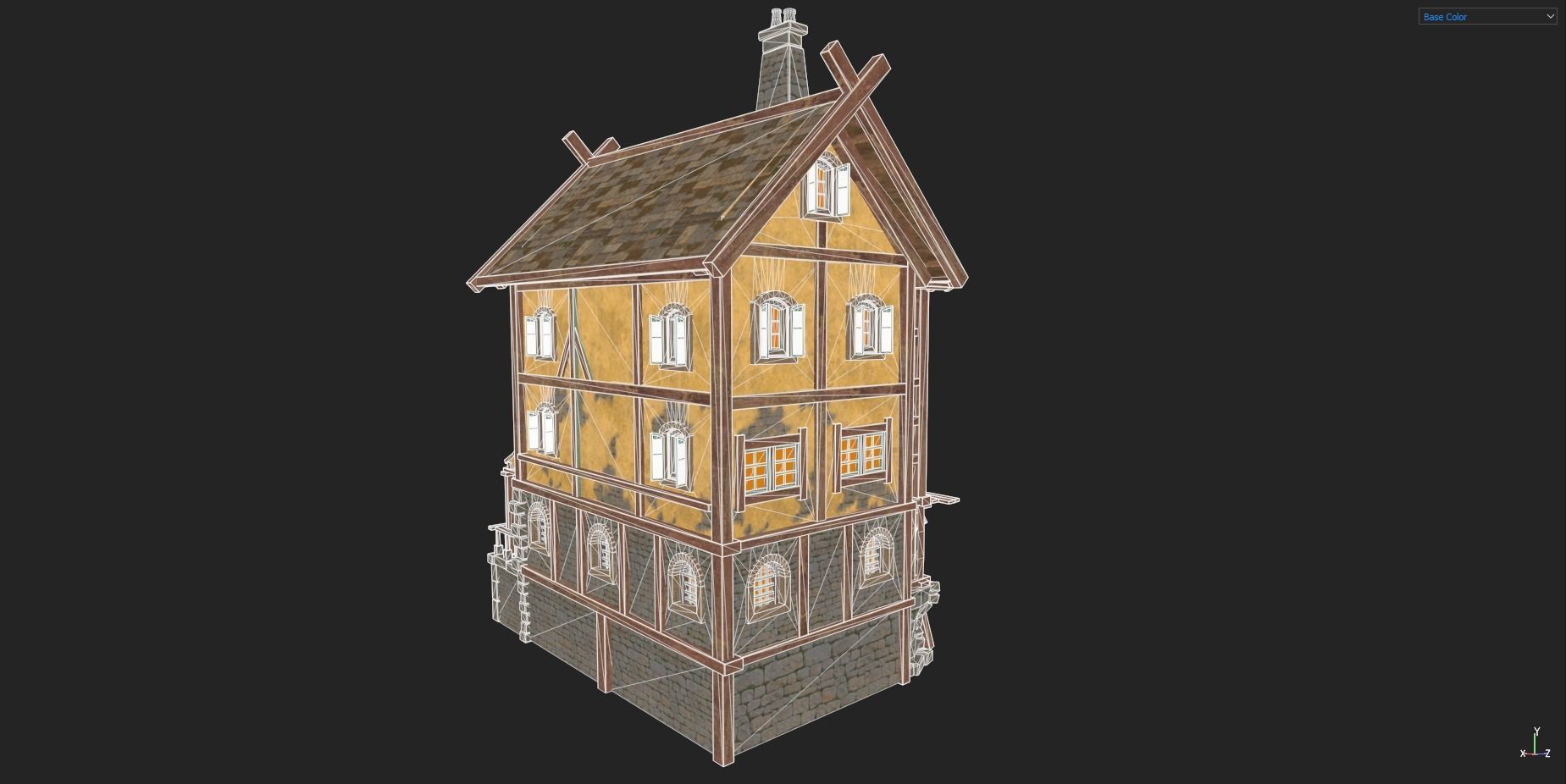 Town House Low-poly 3D model_12