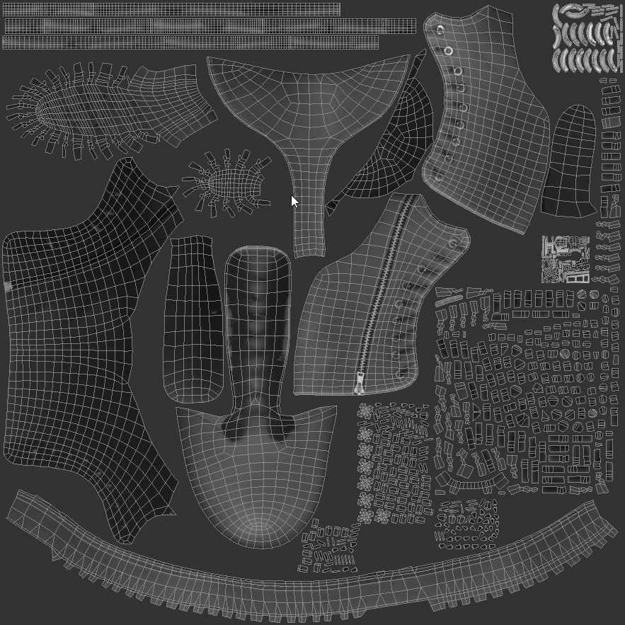 Female Boots Game Ready Low-poly 3D model_10