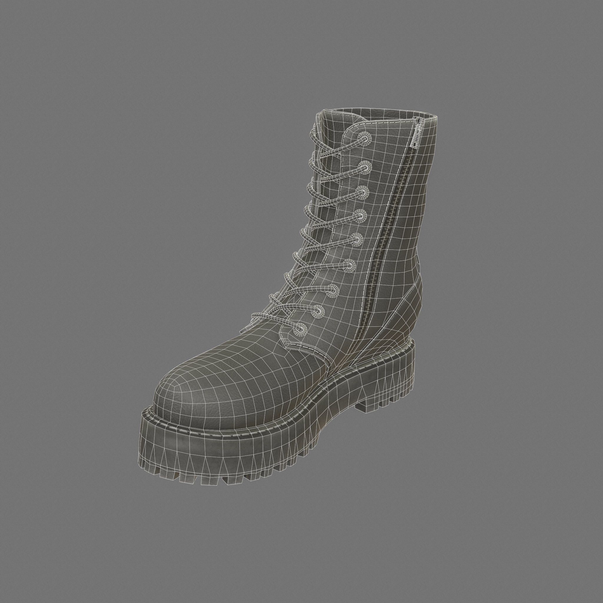 Female Boots Game Ready Low-poly 3D model_12